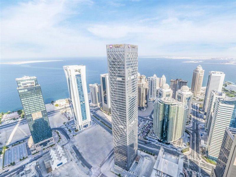 Aleph Doha Residences, Curio Collection By Hilton Экстерьер фото Aerial view of the West Bay district